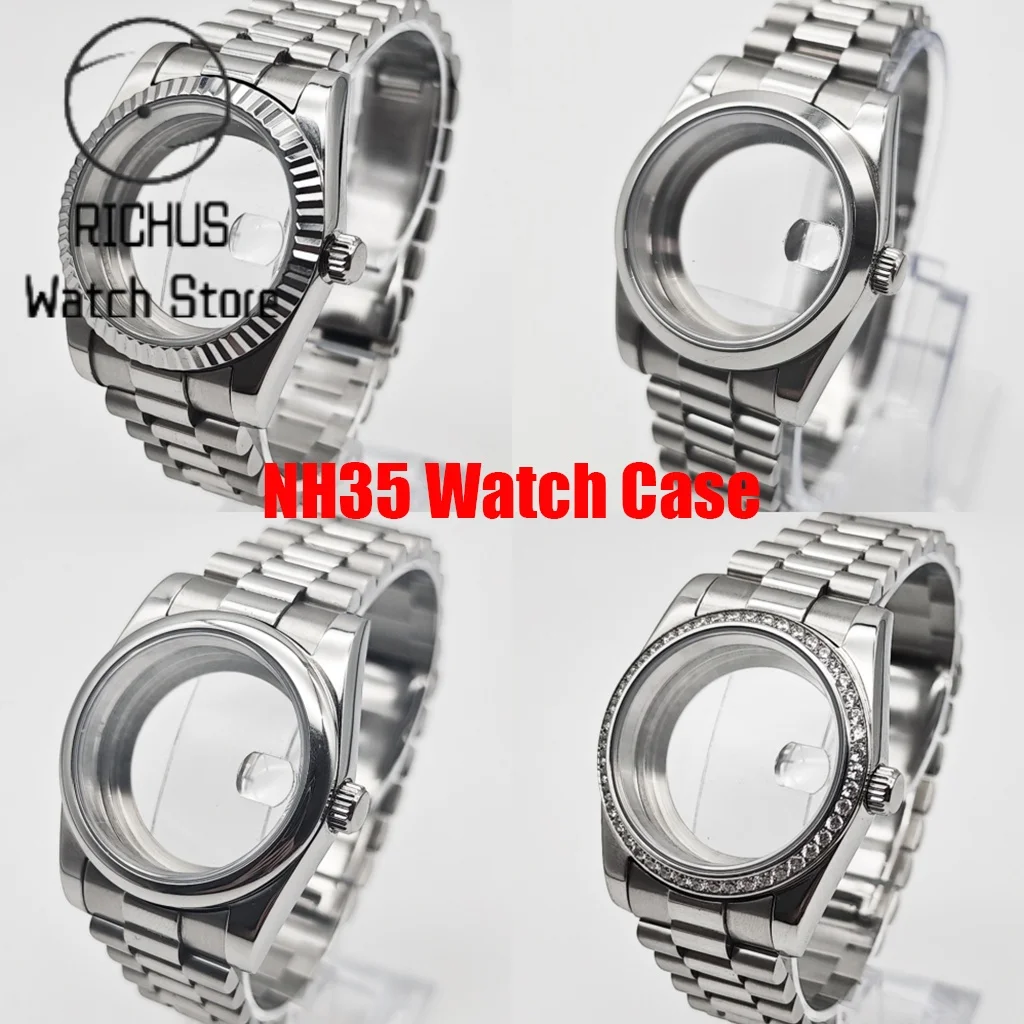 RICHUS 36mm/39mm Sapphire Glass Case Suitable For NH35 NH36 ETA2824 2836 Miyota8215 PT5000 Movement Watch Accessories