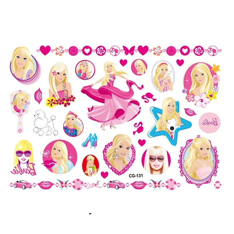 1PCS Fashion Barbie Cute Cartoon Tattoo Stickers Sweetheart Miniature Temporary Paste Toys for Girls Accessories Party Cosplay