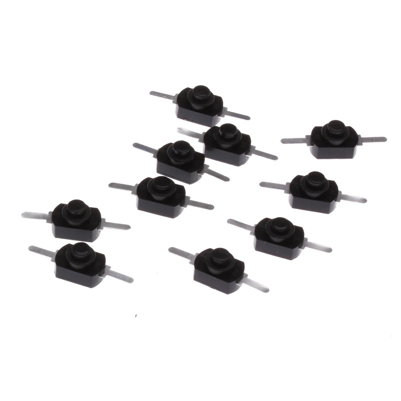 New 10Pcs/Set 1A 30V DC 250V Black Latching On Off Mini Torch Push Button Switch