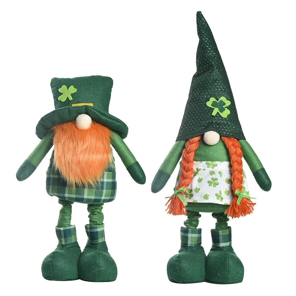 

2 Pieces Irish Gnomes St. Patrick's Day Gifts Leprechaun Nordic Swedish Nisse Spring Handmade Scandinavian Tomte