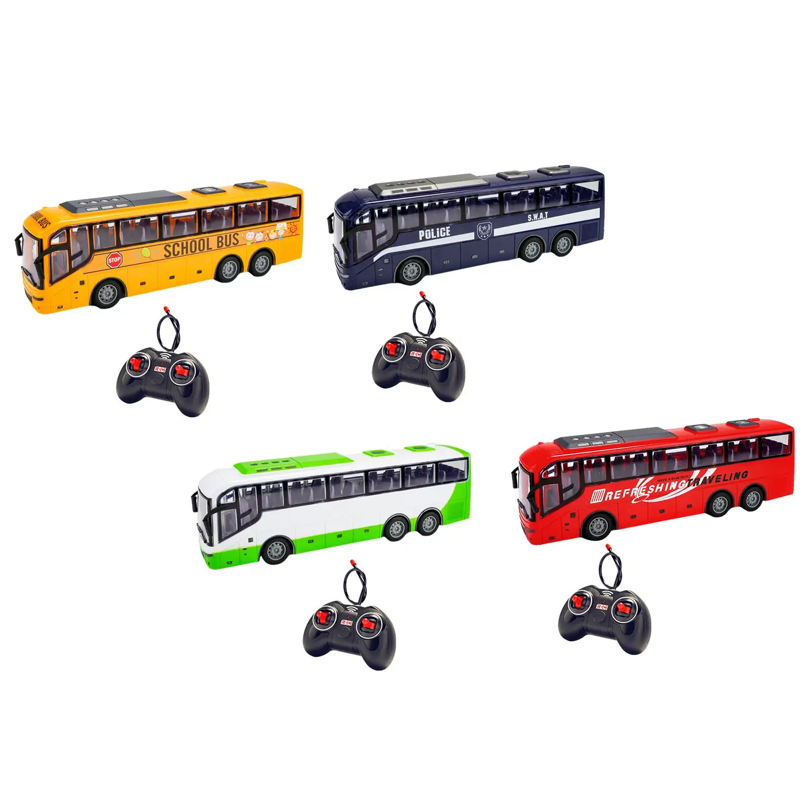 Remote Control Bus All Directions Driving 4 Channel Electric RC City Bus