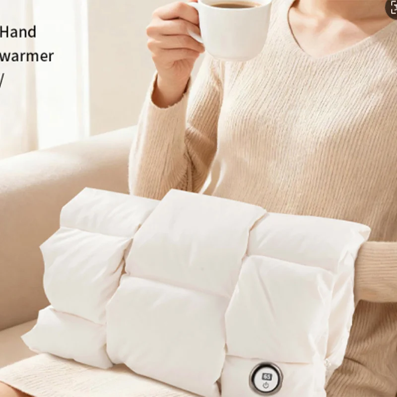 

Electric Winter Waterless Graphene Hand Warmer Portable Down Filled Electric Pocket Warmer Rechargeable Hand Heating Pillow