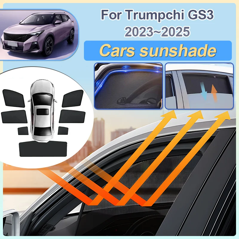 

Автомобильный козырек на лобовое стекло для Trumpchi GS3 II GAC Emzoom MK2 2023 2024 2025 Магнитный солнцезащитный козырек Теплоизоляционная сетка для защиты от солнца