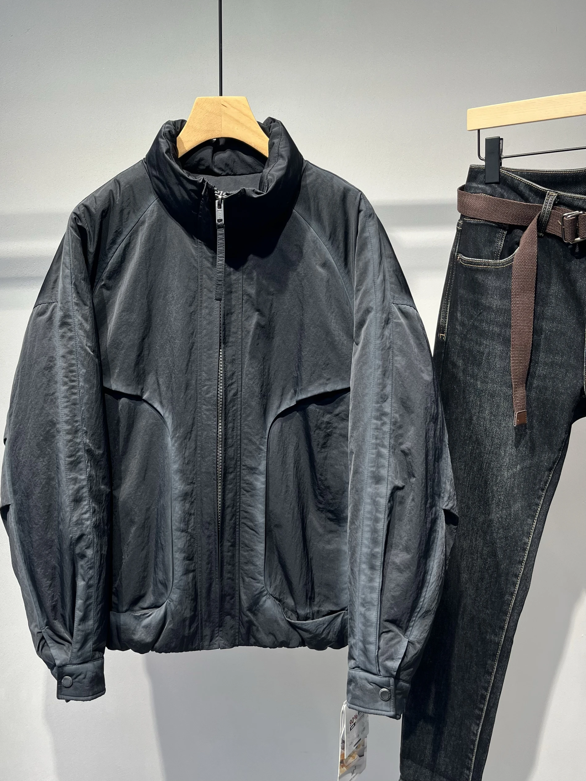 

Winter New American Trendy Brand adient Dyed Stand Collar Men's down Jaet Loose Casual Warm 90 White Du down Coat