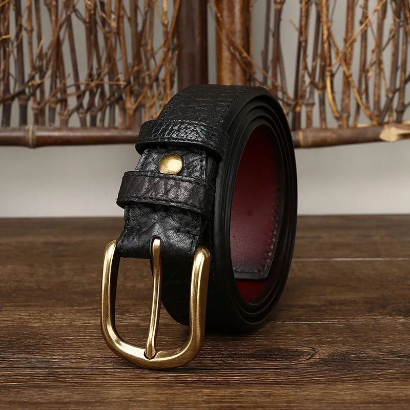 

Thickened double-sided top layer cowhide belt men's genuine leather high-end business belt