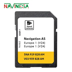 32GB SD Card Navigation AS V24 for VW Sharan from 2015 Discover Media GPS 2026 Maps Europe Navi Tiguan Transporter Car