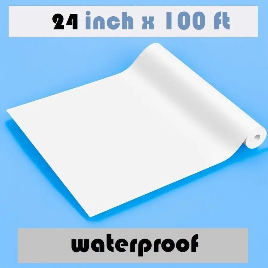 × 24 بوصة × 100 قدم ماتي صور قشر ملصق لفة ورق لاصق قابل للطباعة الفينيل مقاوم للماء 2 بوصة الأساسية ، علامات الطباعة النافثة للحبر وS