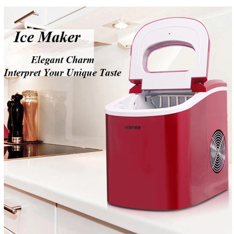 Silver Portable Desktop Ice Maker Small Circular Multifunctional Commercial Ice Cube Forming Machine for Home And Office Use