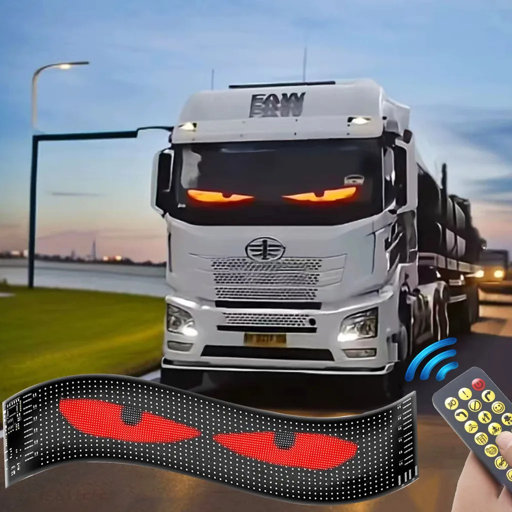 LED Car Dynamic Devil Eyes DIY Flexible Soft Display Screen, APP Bluetooth Connection, Smart FPCB Electronic Screen