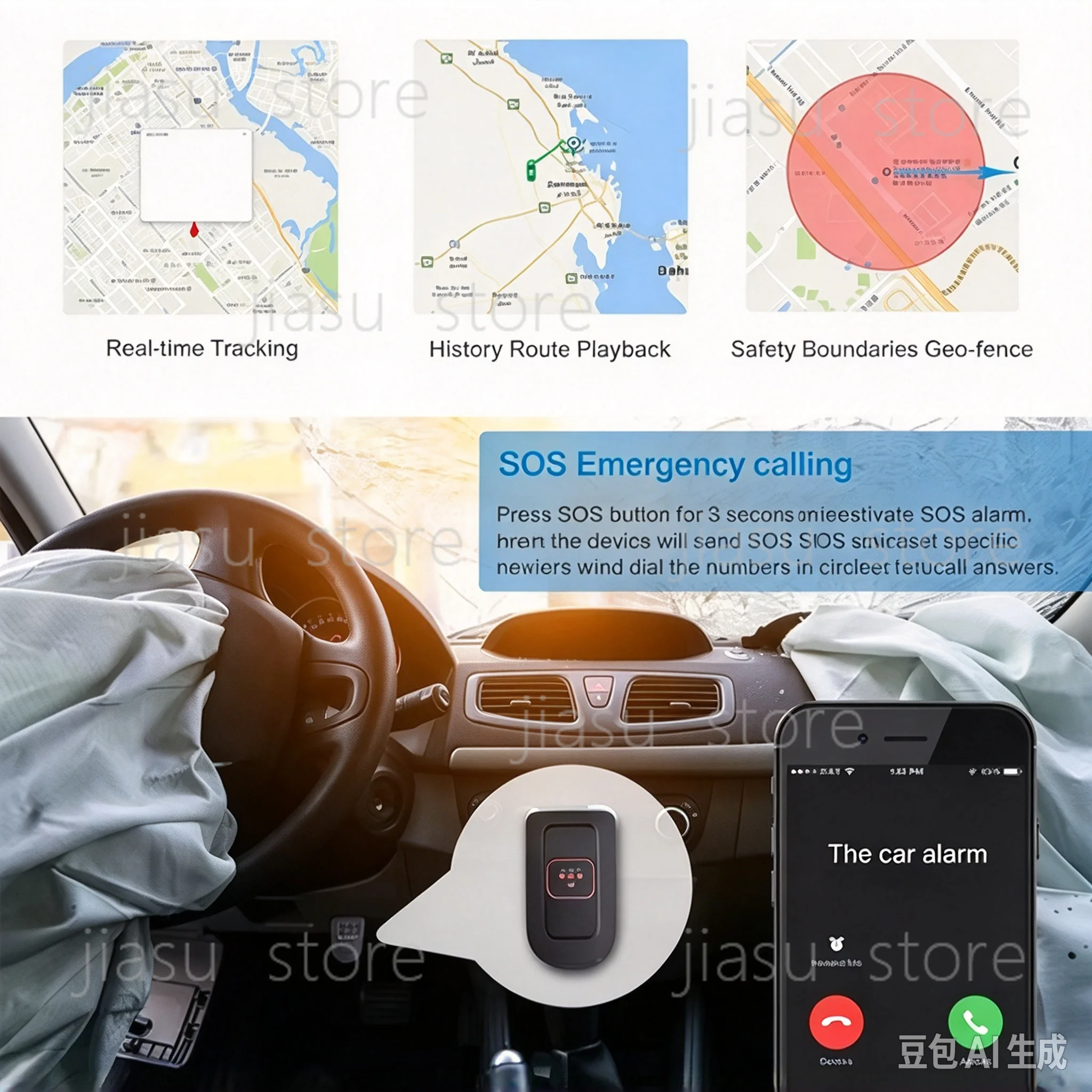 4G Dual Camera Driving Recorder JC400P, GPS Locating Vehicle DVR with Remote Real Time Monitoring, Dash Cam