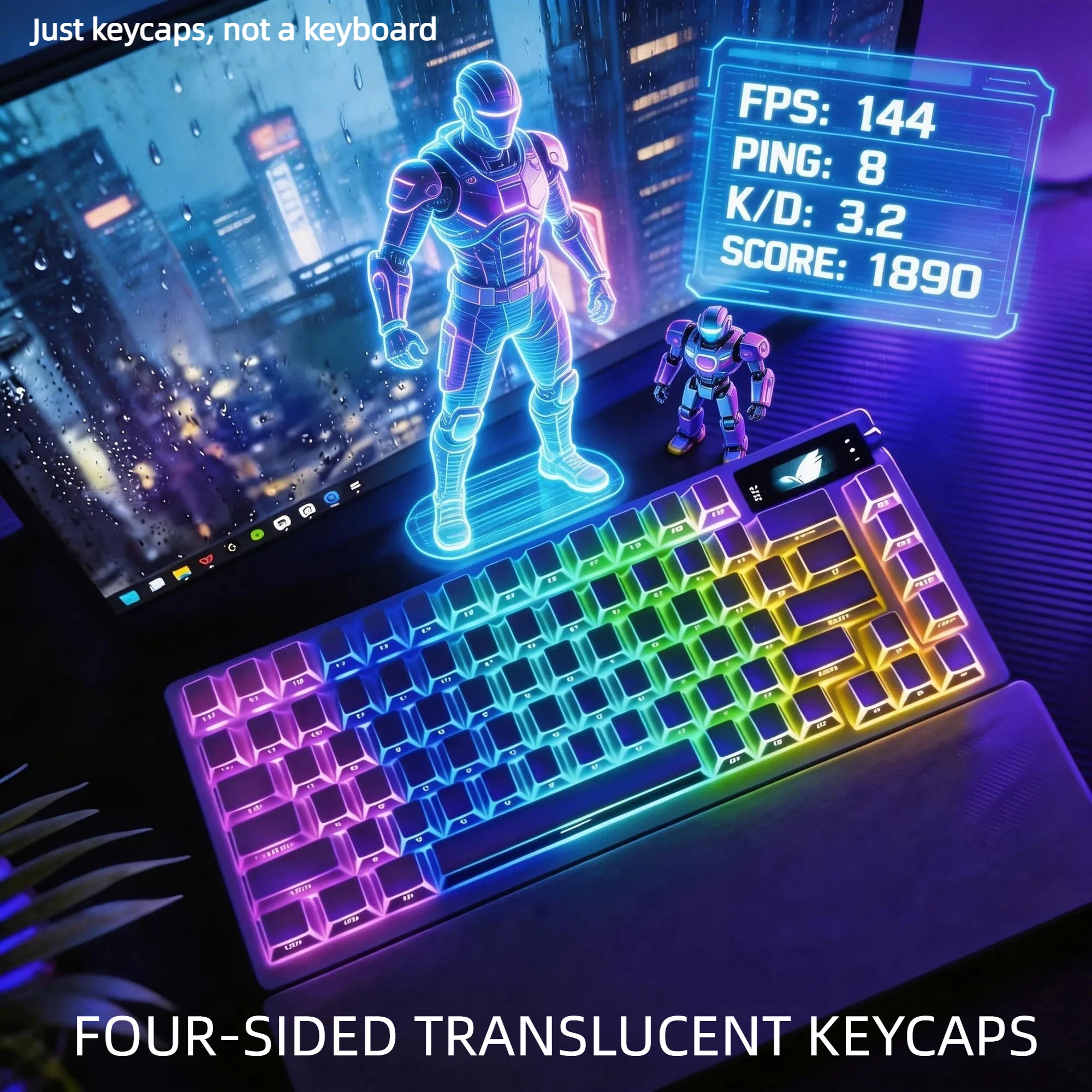 PBT Keycaps Dye-Sub Side-lighted LAS Profile 132 Keys BOW Korean For Mechanical Keyboard Spanish Arabic French German Russian