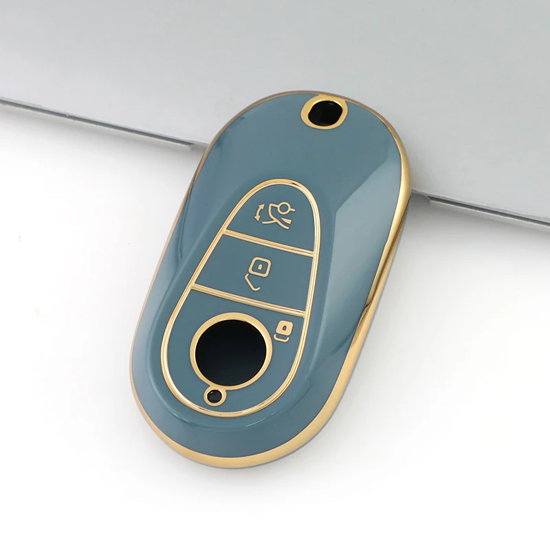 TPU Car Smart Key Case Cover for Mercedes Benz W206 W214 W223 S350 S400 S450 E300 C E S Class GLC CLE EQE Keychain Auto Fob