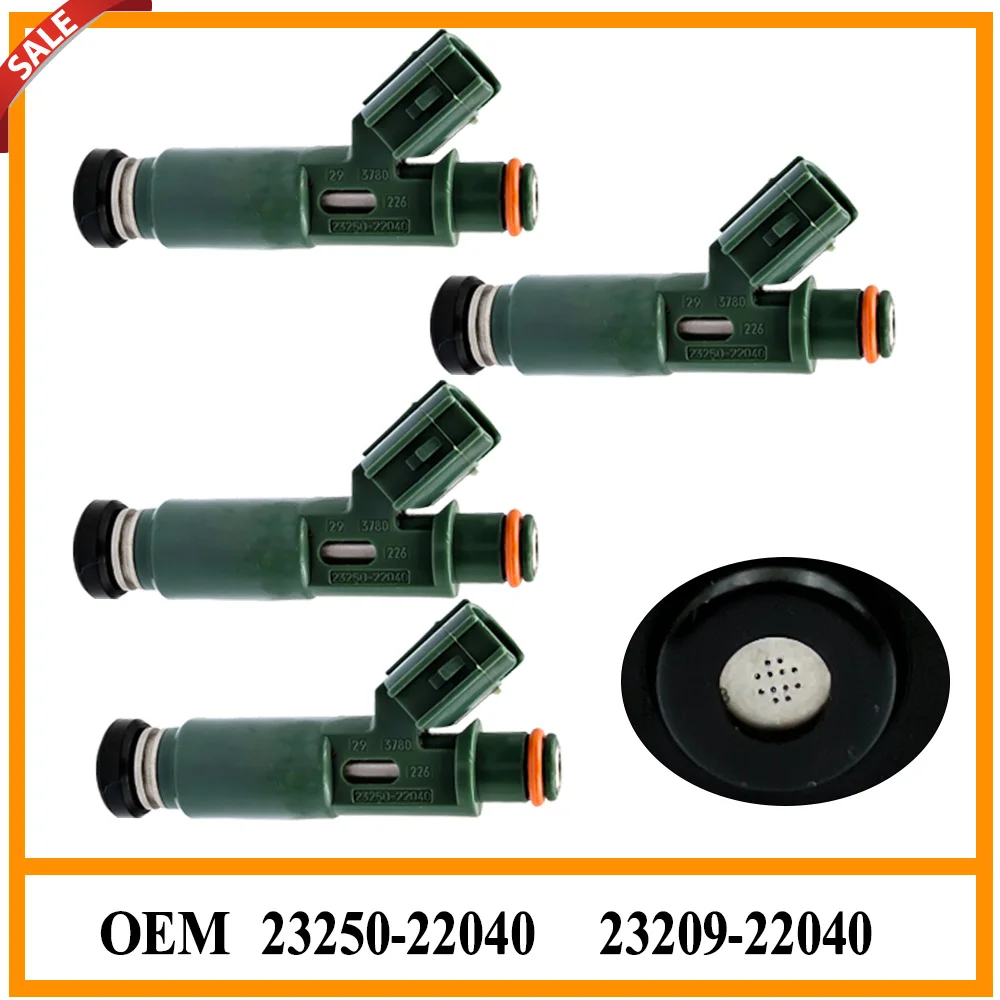 Inyector de combustible de alta calidad, 4 Uds., adecuado para Toyota Frica Corolla Matrix Mr2 Spyder 1.8L Mr2 Rav4 2.0L 23250-22040/23209-2204