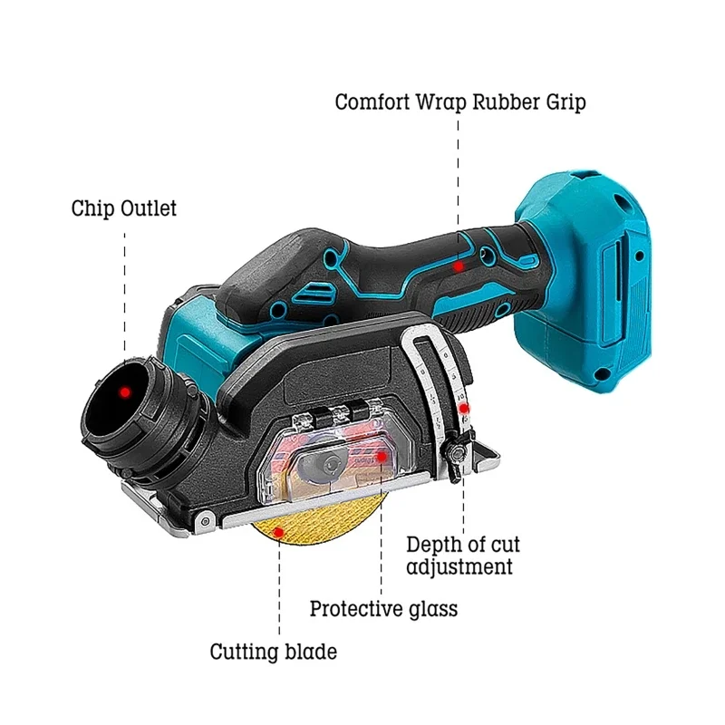 Moedor de ângulo elétrico ferramenta de corte sem fio mini 3 Polegada máquina de corte circular máquina elétrica caber makita dewei 21v bateria