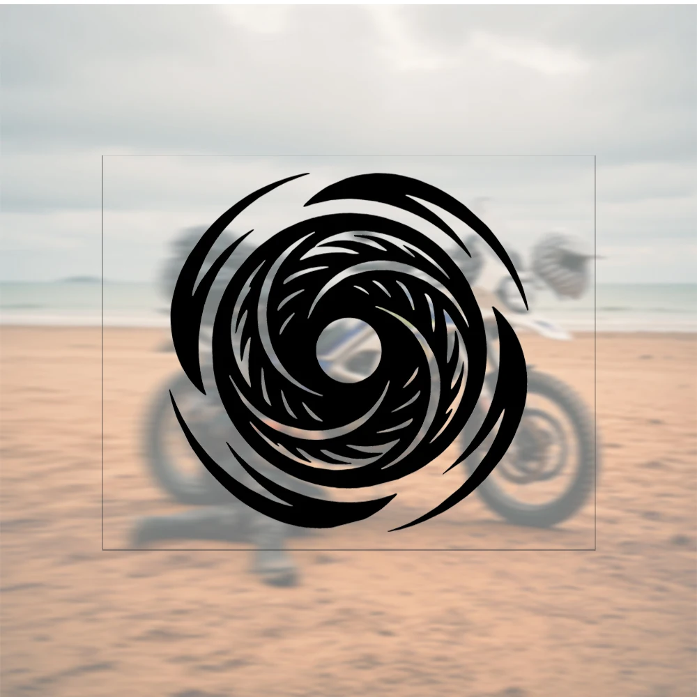 Black Spiral Swirl Vortex Vinyl Car Sticker Auto Decal Abstract Geometric Pattern for Motorcycle Truck Bumper
