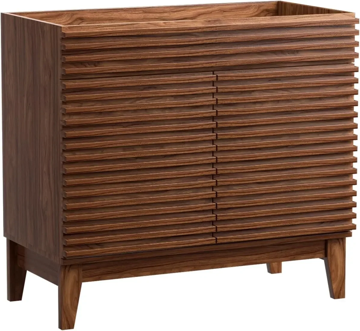 

Bathroom Vanity, Mid-Century Freestanding Bathroom Cabinet Vanity with Storage, Particleboard Frame with Wood Grain Laminate