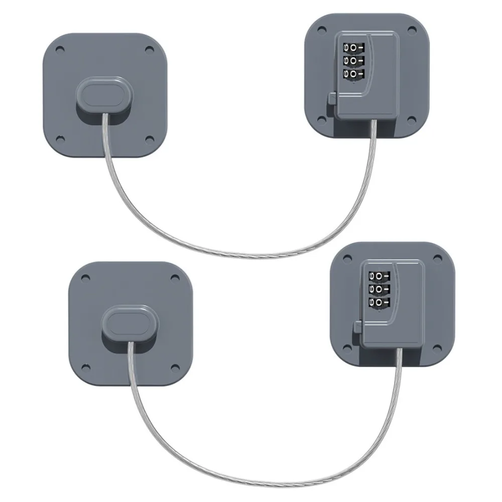

2 шт., 3-значный замок с паролем для безопасности детей, многофункциональный анти-защемляющий замок для ручного шкафа, дверной замок для холодильника с клеем, без перфорации
