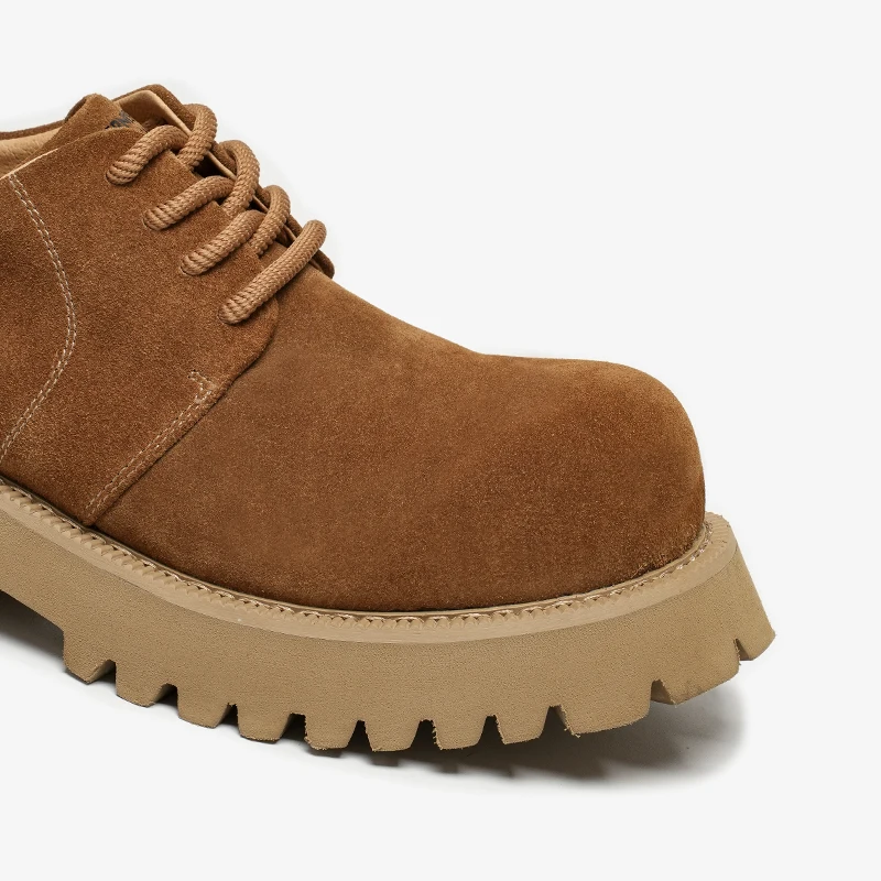 BEAUTODAY ديربي أحذية الرجال جلد البقر المدبوغ بلون جولة تو منصة الدانتيل متابعة أحذية الذكور عادية اليدوية 55650