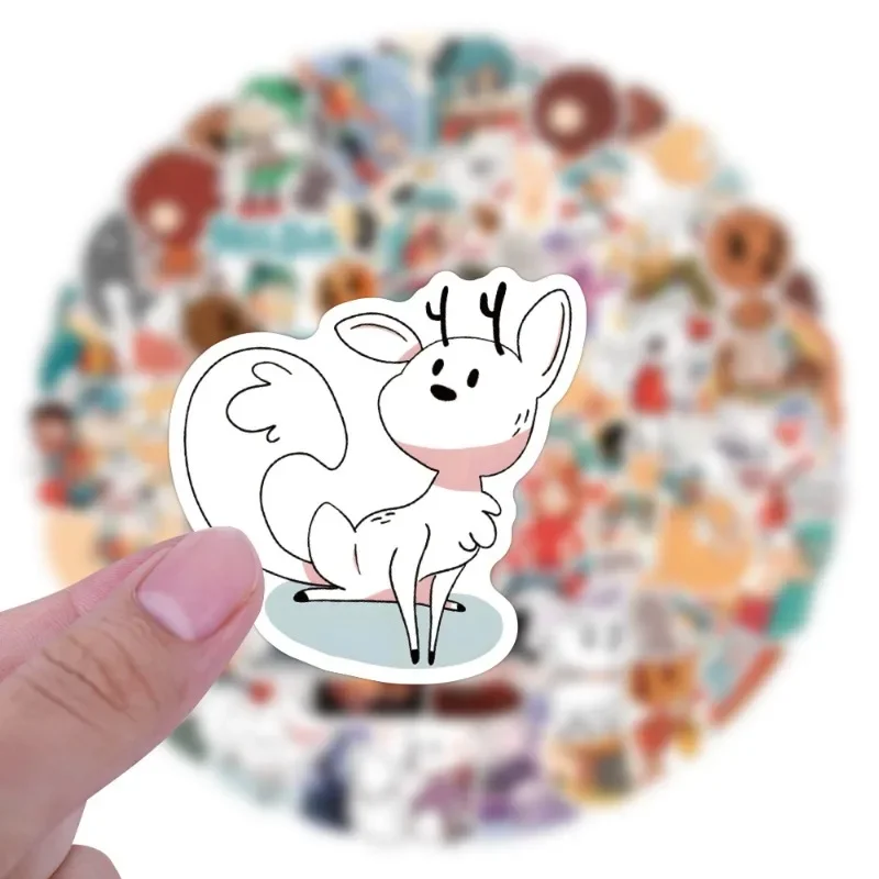 55 قطعة من ملصقات الرسوم المتحركة للمغامرة هيلدا الكرتونية على الجدران، ملصقات شارات لحقيبة الكمبيوتر المحمول لتزيين الكمبيوتر DIY لعبة كلاسيكية للأطفال #4