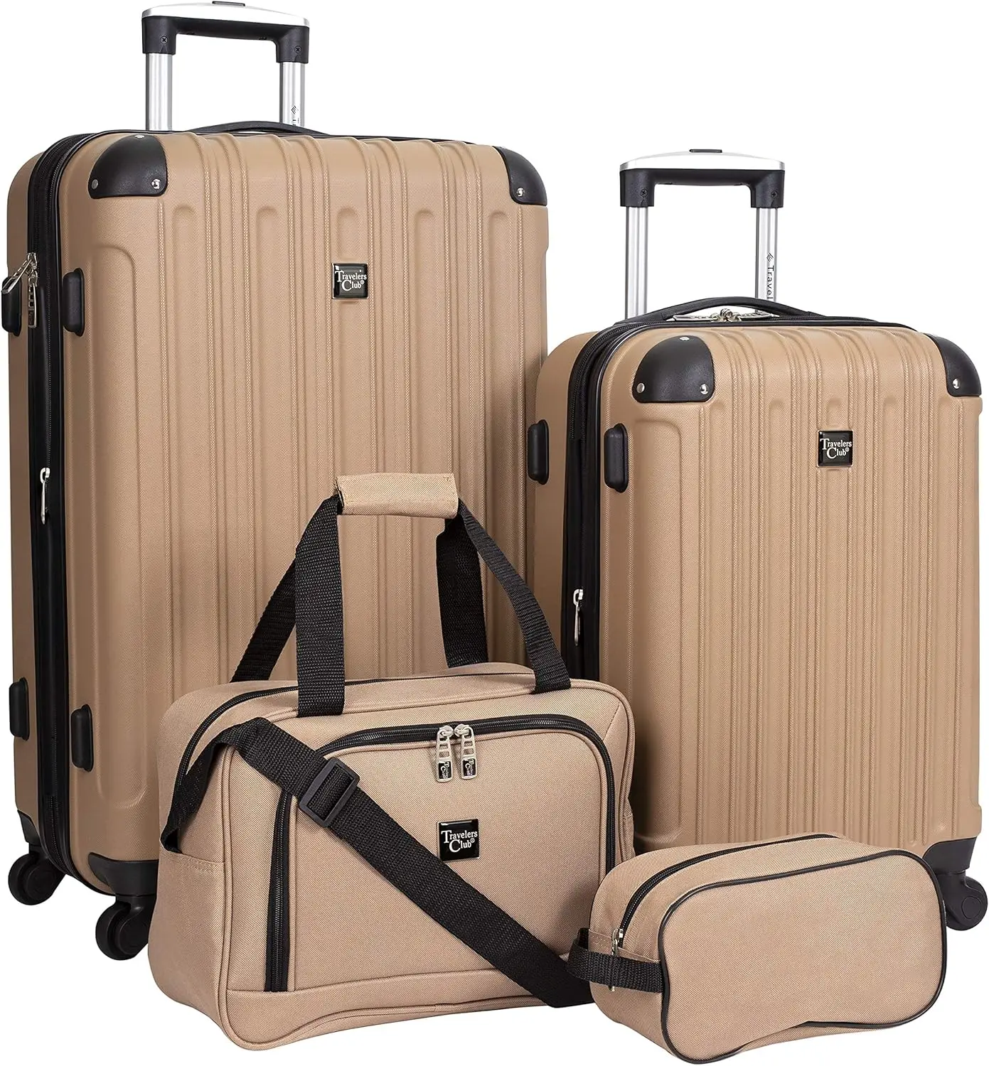 Midtown Hardside Luggage Travel, Tan, 4-Piece Set