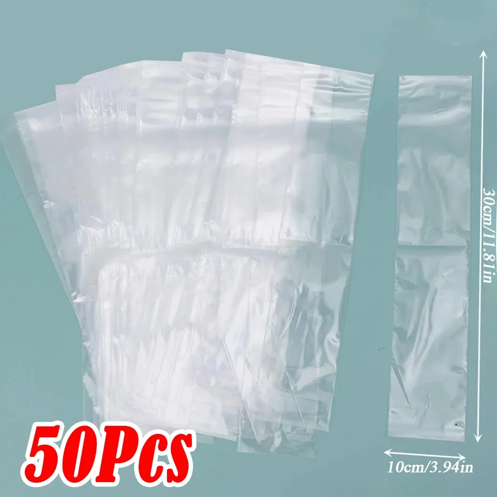 50/100Pcs Transparent Freezing Bags Food Grade DIY Disposable Popsicle Bags Leak Proof Ice Pop Mold Bags Summer Use