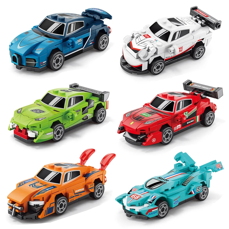 

Mini Building Blocks Race Car DIY Bricks Sports Car Model Educational Puzzle Toys for Kids Boys Girls Birthday Gift