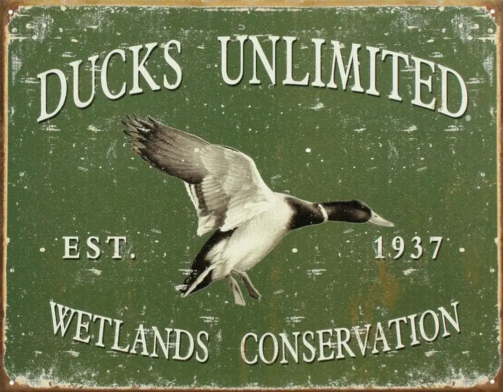 Ducks Wetlands Conservation Tin Sign Metal Sign Home Bar Cafe Wall Decor
