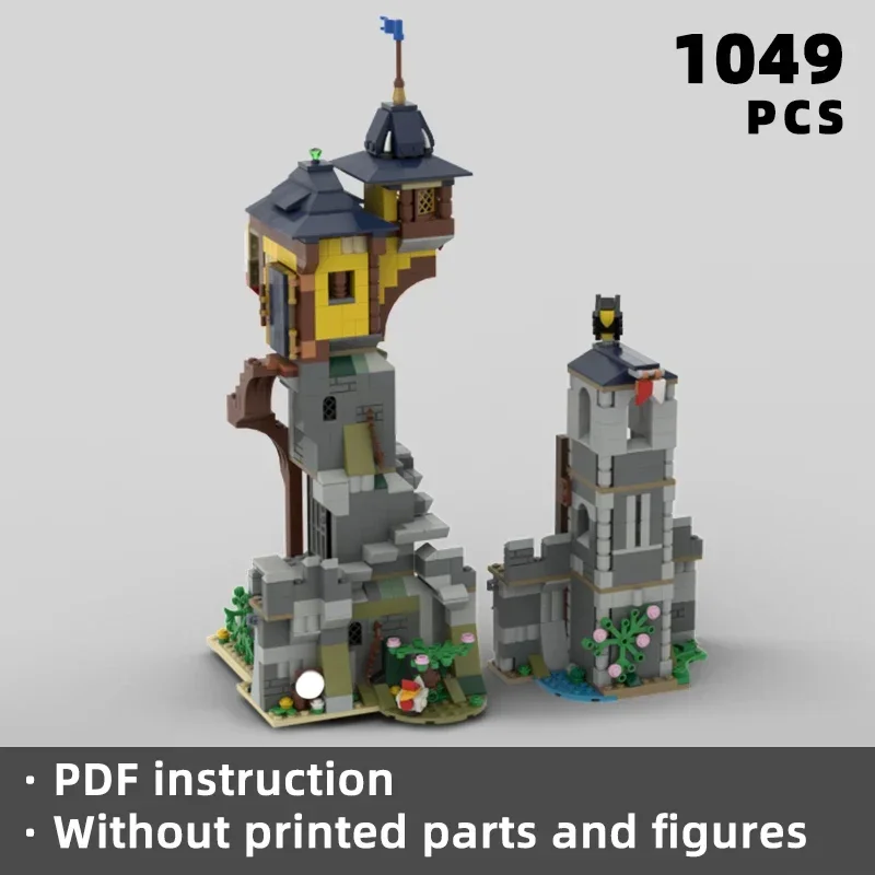 medieval wizard tower bricks mountain castle blocks modular castle building moc architecture unique display klocki