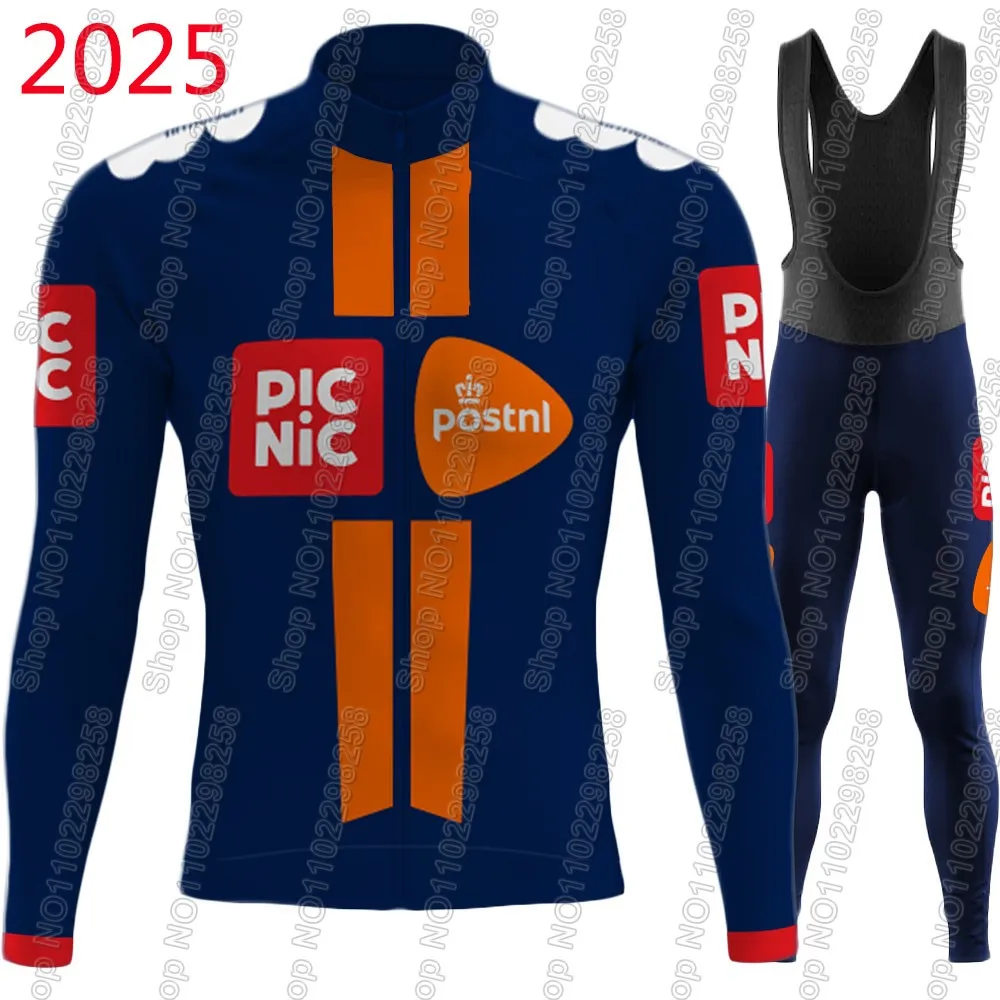

DSMFUL Team 2025 Cycling Jersey Set Picnic-PostNL Netherlands Clothing Suit Mens Long Sleeve MTB Bike Road Pants Ropa Ciclismo