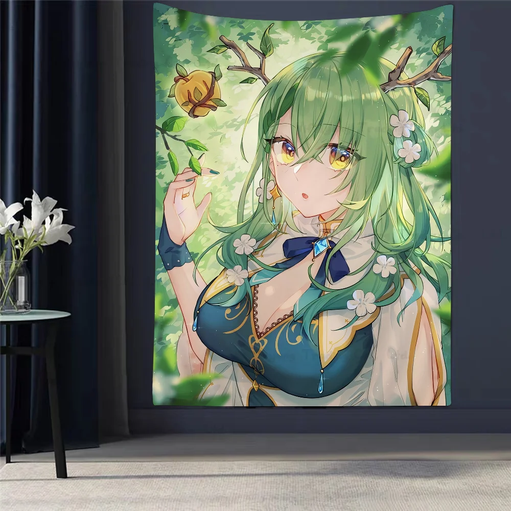 Ceres Fauna Hololive Girl Anime Tapestry Indian Boeddha Wanddecoratie Hekserij Boheemse Hippie Muurhangende Lakens