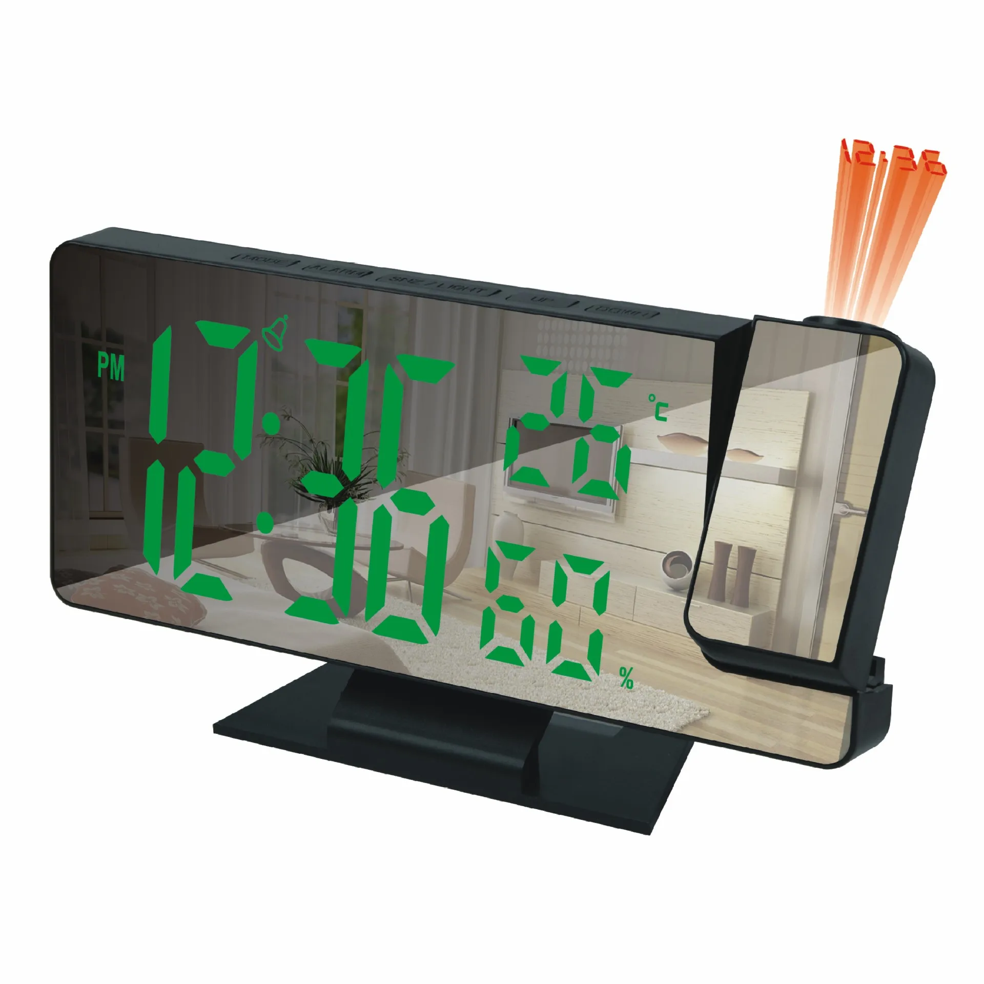 

Creative electronic clock LED large screen direct sales USB battery dual-purpose intelligent humidity display clock