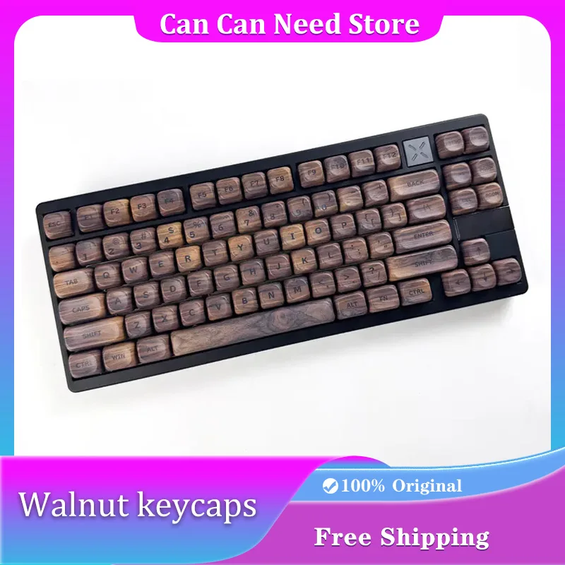 

DNDKB колпачки для клавиш с изображением орехового дерева, высота MOA, пять сторон термосублимации, персонализированные колпачки для клавиш, аксессуары для клавиш