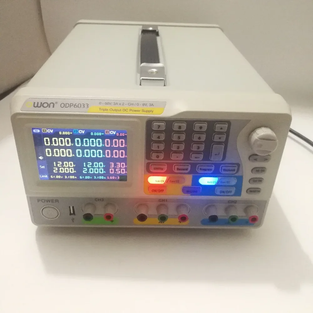 

OWON ODP6033 с тройным выходом и 2-канальным программируемым источником питания постоянного тока 0–60 В/3 А и 0–6 В/3 А