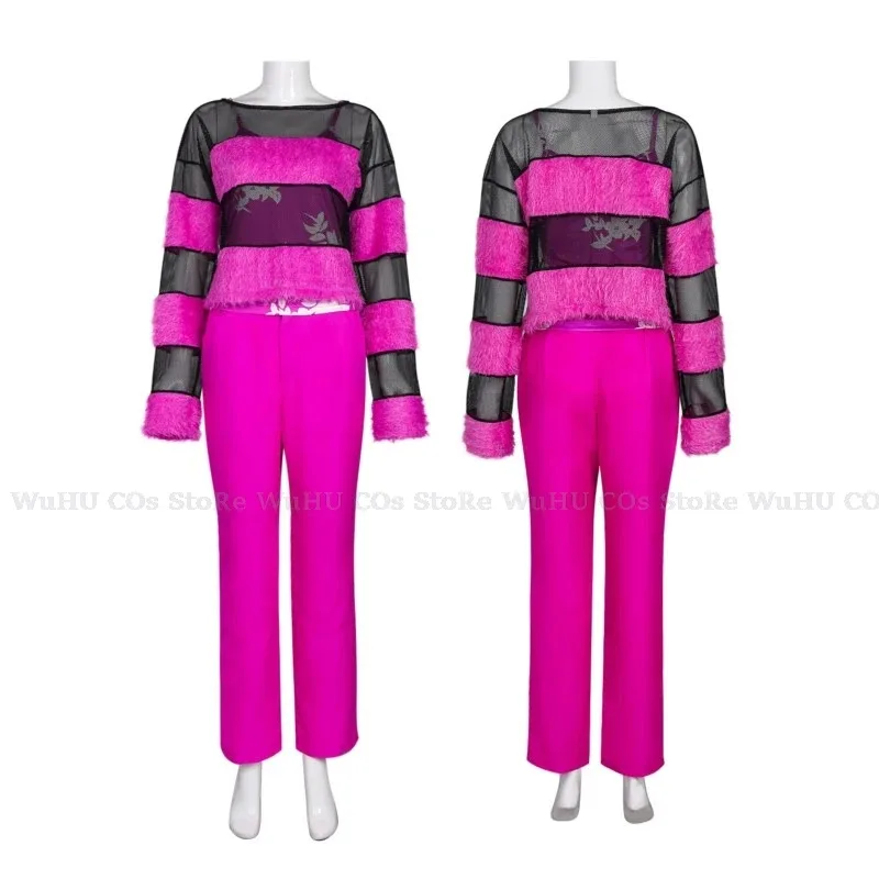 Mean Cos Girls Cady Heron 코스프레 의상 레지나 조지 판타지 여성 셔츠 스커트 핑크 스티커 할로윈 카니발 Suitv;2,r'6;t