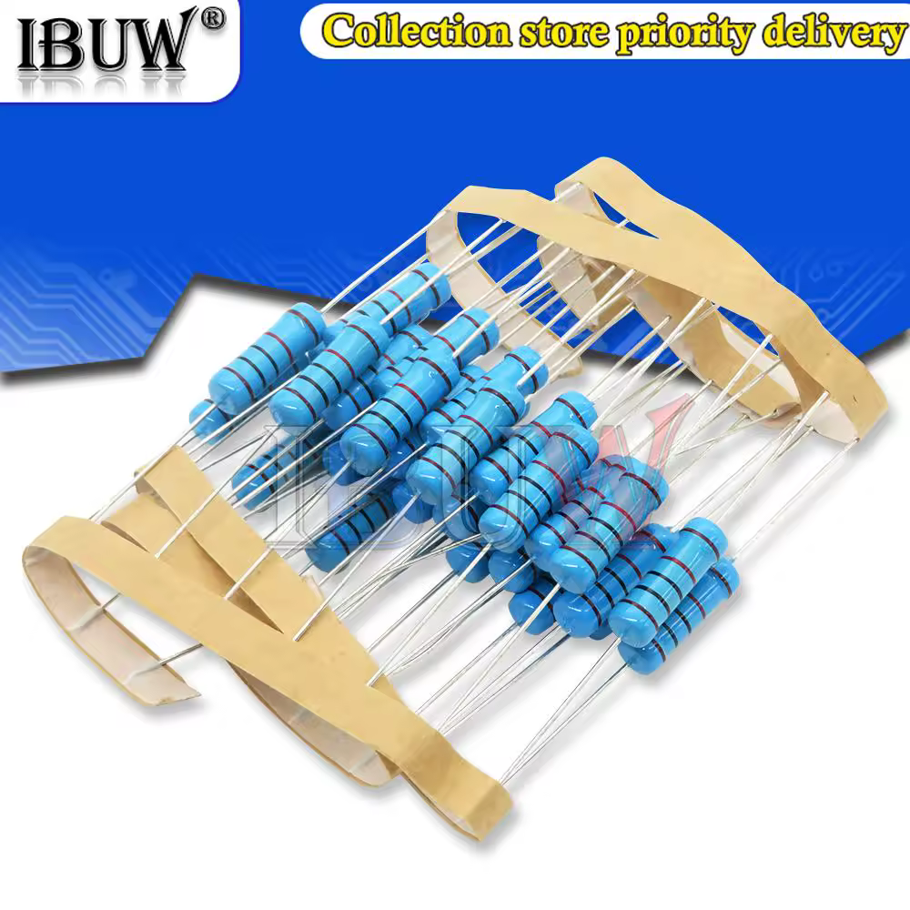 Resistencia de película metálica de 3W, 10 piezas, 1% 1R ~ 1M 2R 10R 22R 47R 100R 330R 1K 4,7 K 10K 22K 47K 100K 330K 470K 1 2 10 22 47 100 330 ohm