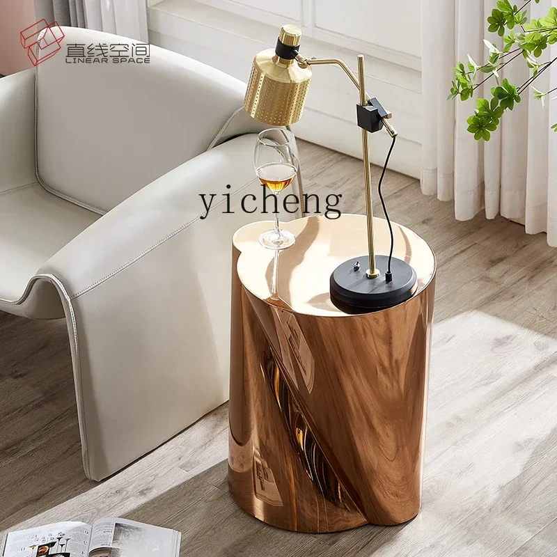 minimalist side table light luxury Nordic special-shaped creative stainless steel coffee table simple modern sofa side table