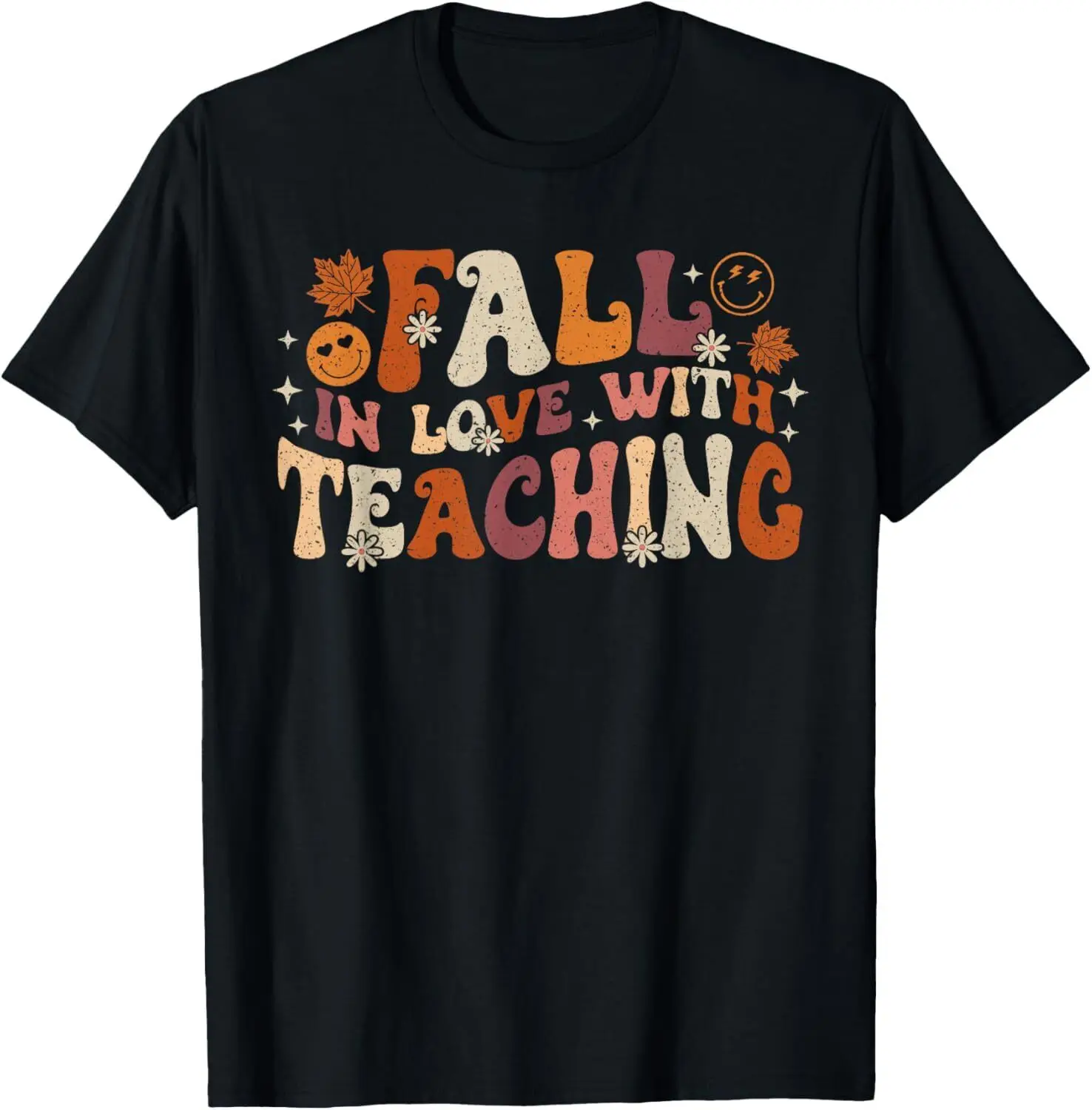 Fall In Love With Teaching Autum Thanksgiving Fall Teacher T-Shirt