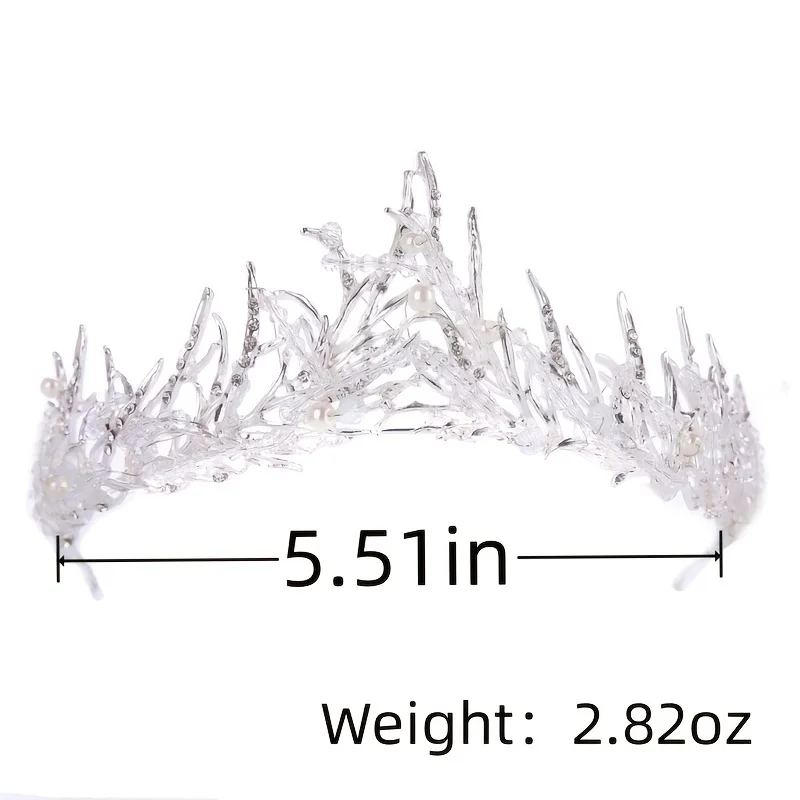 Baroque Crystal Pearl Tiaras And Crowns Rhinestone Prom Diadem Headband Party Wedding Bridal Hair Accessories Jewelry Crown Gift