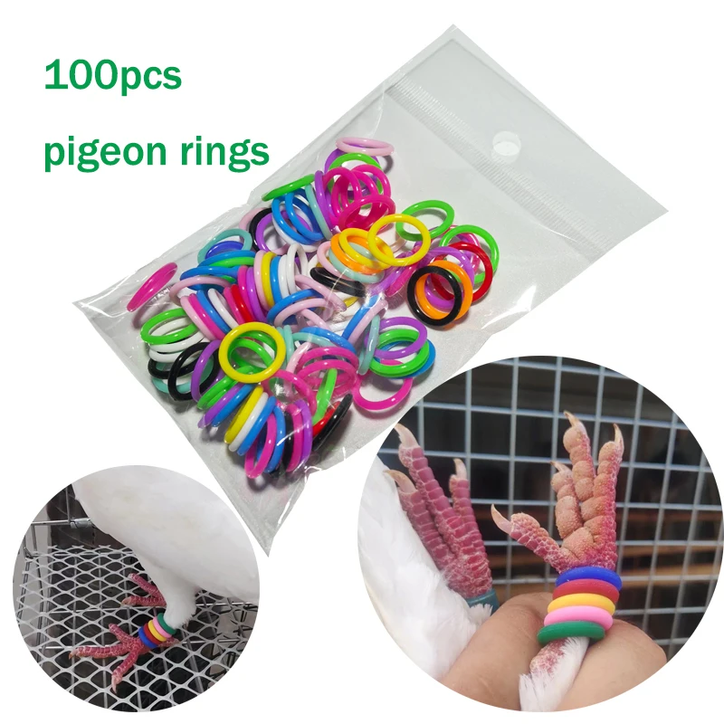 

100Pcs Multicolor Bird Foot Rings 9mm/12mm Chicken Identification Foot Rings for Quails Pigeons Bird Appliances