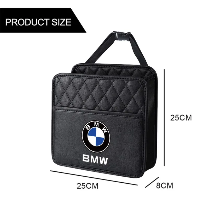 Car Leather Storage Bag Seat Backrest Organizer Box Accessories For BMW M Performance M3 M5 M6 F01 F20 F10 F13 X5 F11 G20 X3 X1