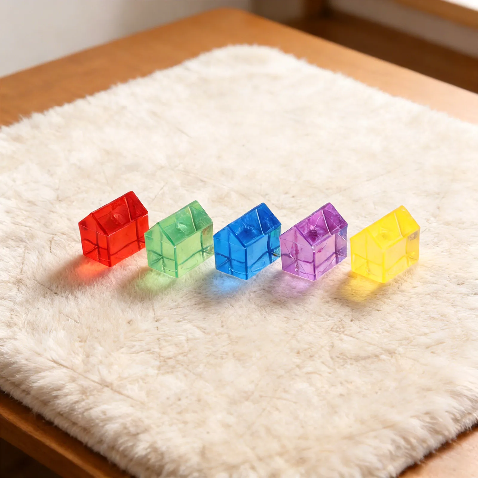 100Pcs Colored Acrylic Game Tokens Mini House Building Markers for Board Game Token Refill Set Tabletop Gaming Supplies
