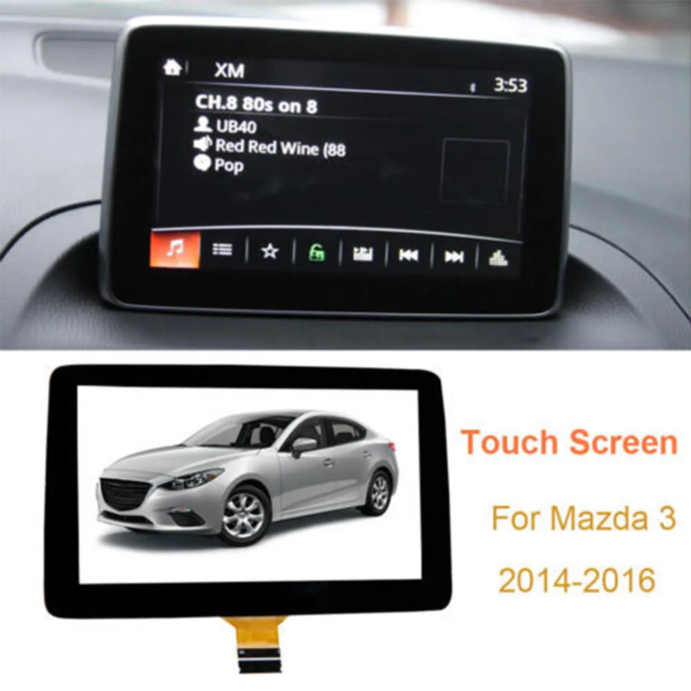 New TM070RDZ38 7 Inch CD Player Navigation Radio 36 Pins Glass Touch Screen For 2014-2016 Mazda 2 3 Demio Axela CX-3 MX-5 Car