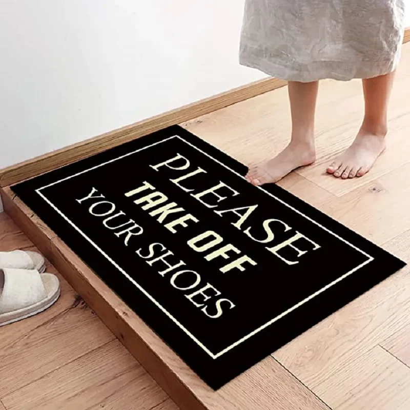 Please Take Off Your Shoes Welcome Mat Funny Bedroom Living Room Carpet Anti-slip Balcony Bathroom Area Rug Home Decoration