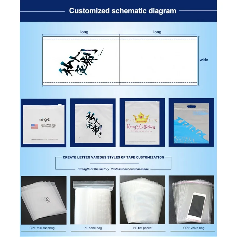 Custom. zgcx benutzer definierte Logo-Beutel matt bedruckter Druck verschluss für Kleidungs paket PVC-Kleidung Verpackungs tasche kunden spezifischer Kunststoff-Reiß verschluss