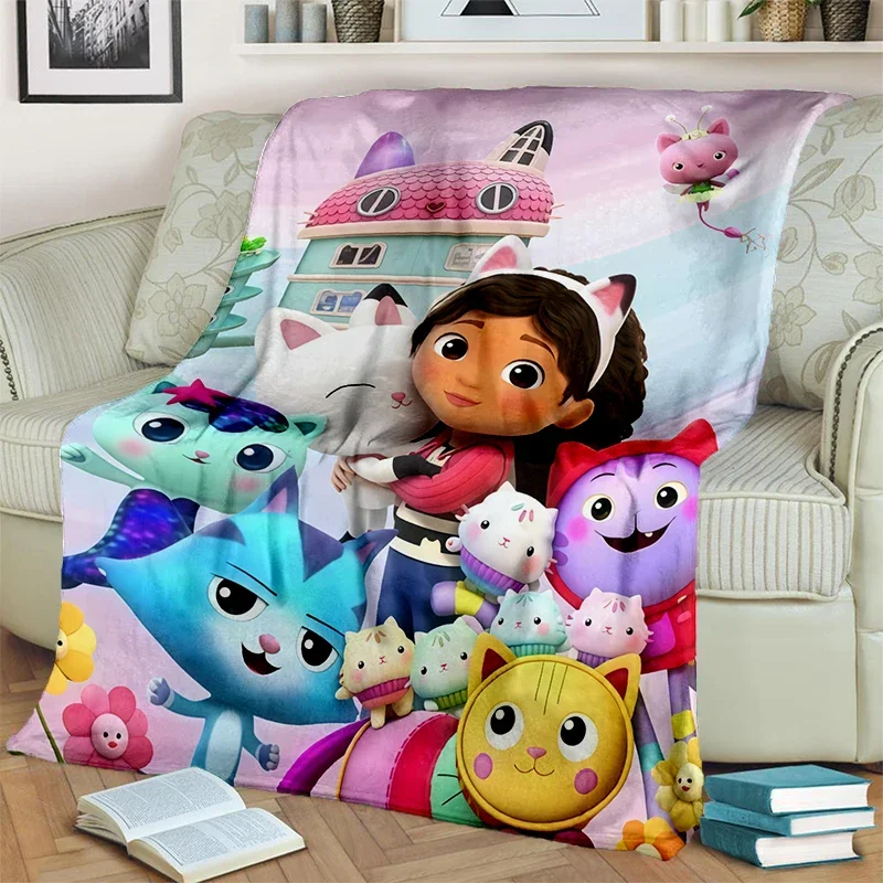 

2025 New Style Gabbys Dollhouse Cartoon Girl Gift Blanket,Soft Throw Blanket for Home Bedroom Bed Sofa Travel Picnic Cover Kids