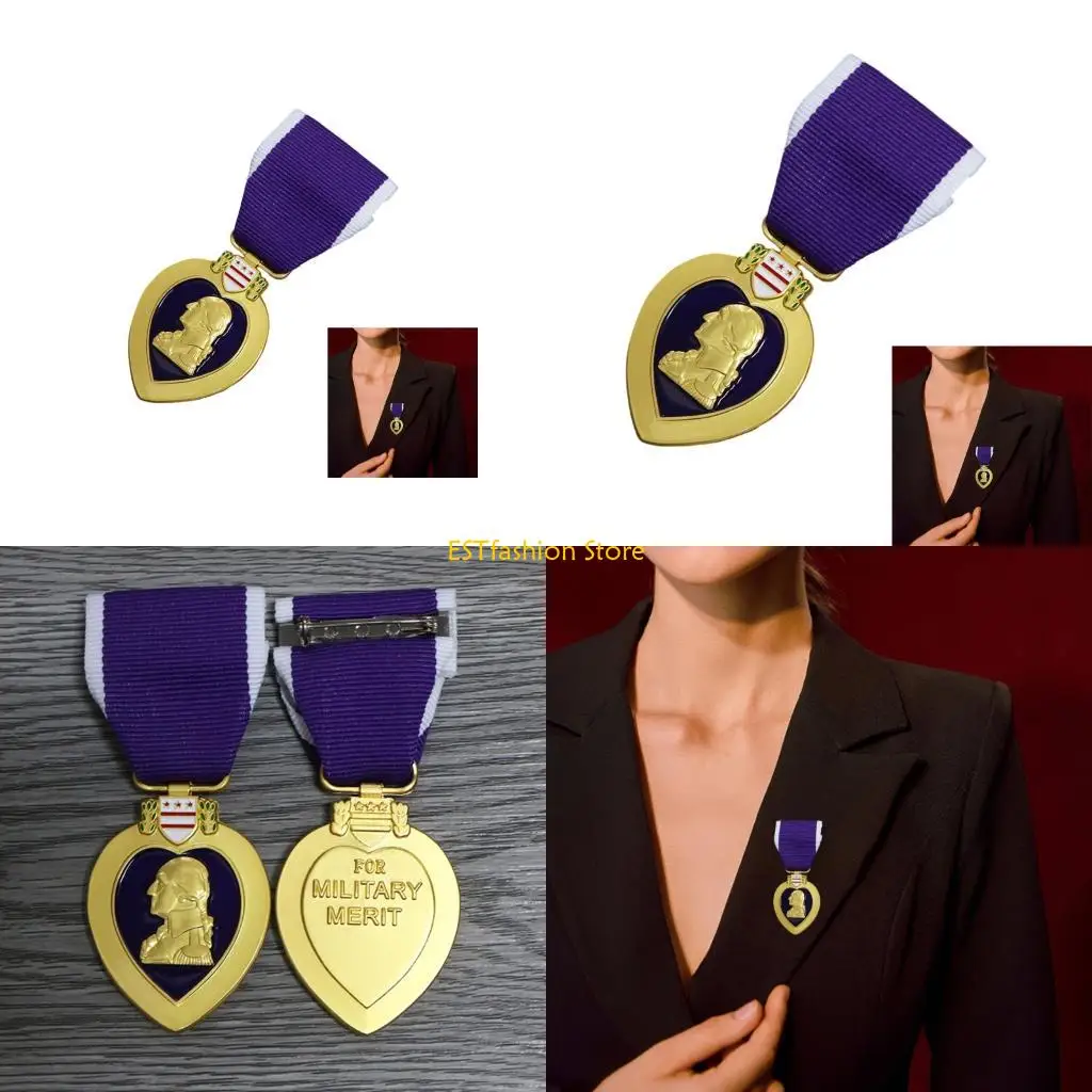 

Y5GC США, фиолетовые сердца, медали, булавка с лацканами, почетное уважение к храбрым, декоративный значок, булавка для костюма,