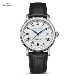 Seagull-reloj mecánico de negocios para hombre, pulsera de cuero resistente al agua hasta 50 metros, a la moda, 2023, 819.368