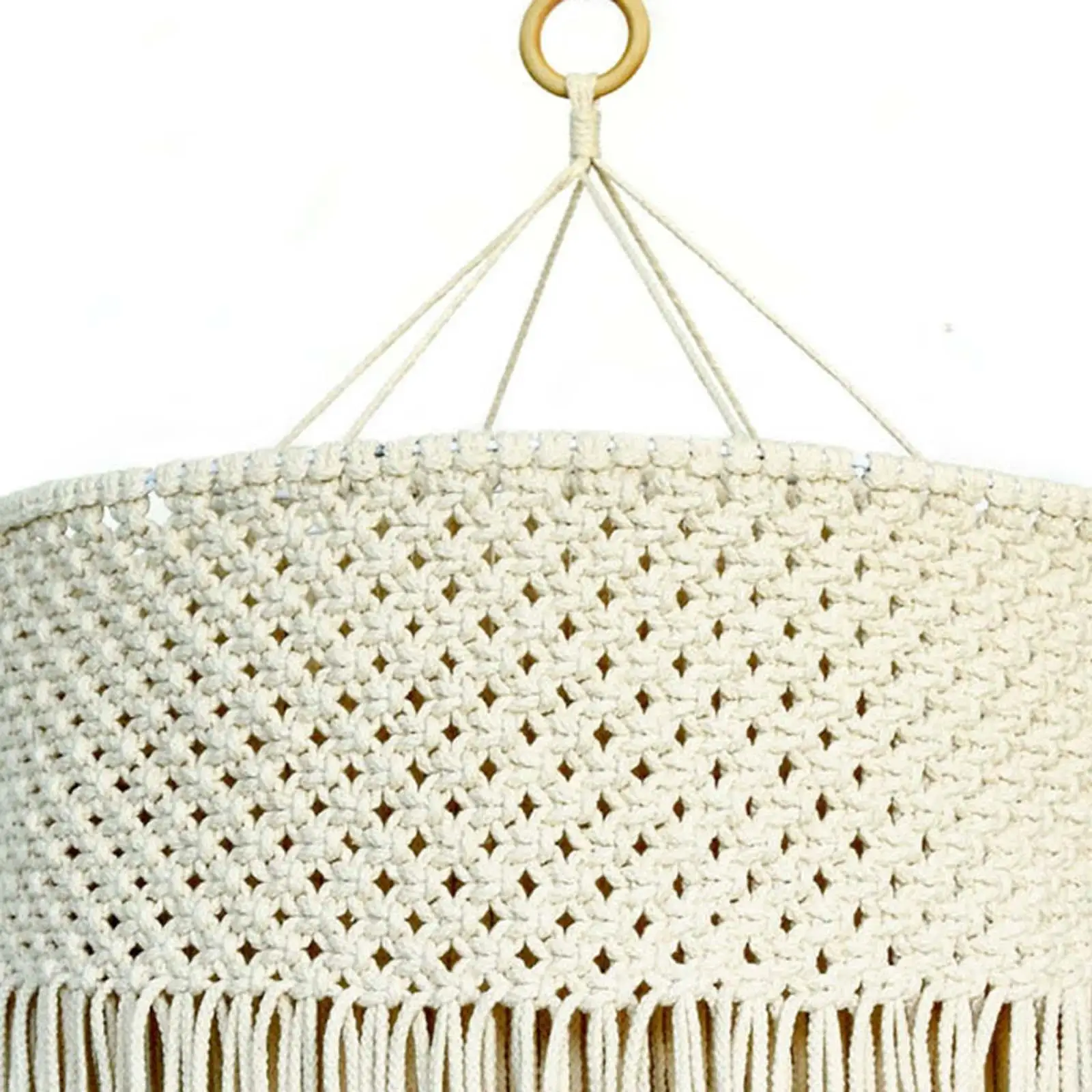 Macrame Lampshade Ceiling Pendant Light Shade Boho Woven Cotton Tapestry Cover for Living Room Bedroom Baby Room Decor