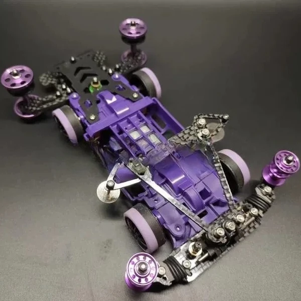 Mini 4WD Car, Purple MS-L Chassis, Modified Internal Shock Absorbers, “Fish Head” Front, “Single Spear” Rear
