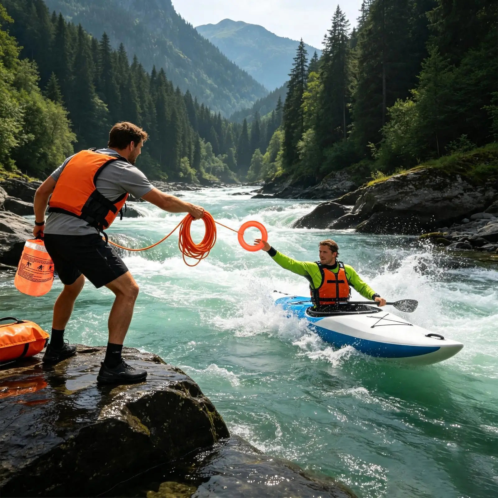 Throwable Flotation Device with Hand Ring Rope Floating Portable Safety Equipment Boating Water Rescue Flotation Bag for Outdoor